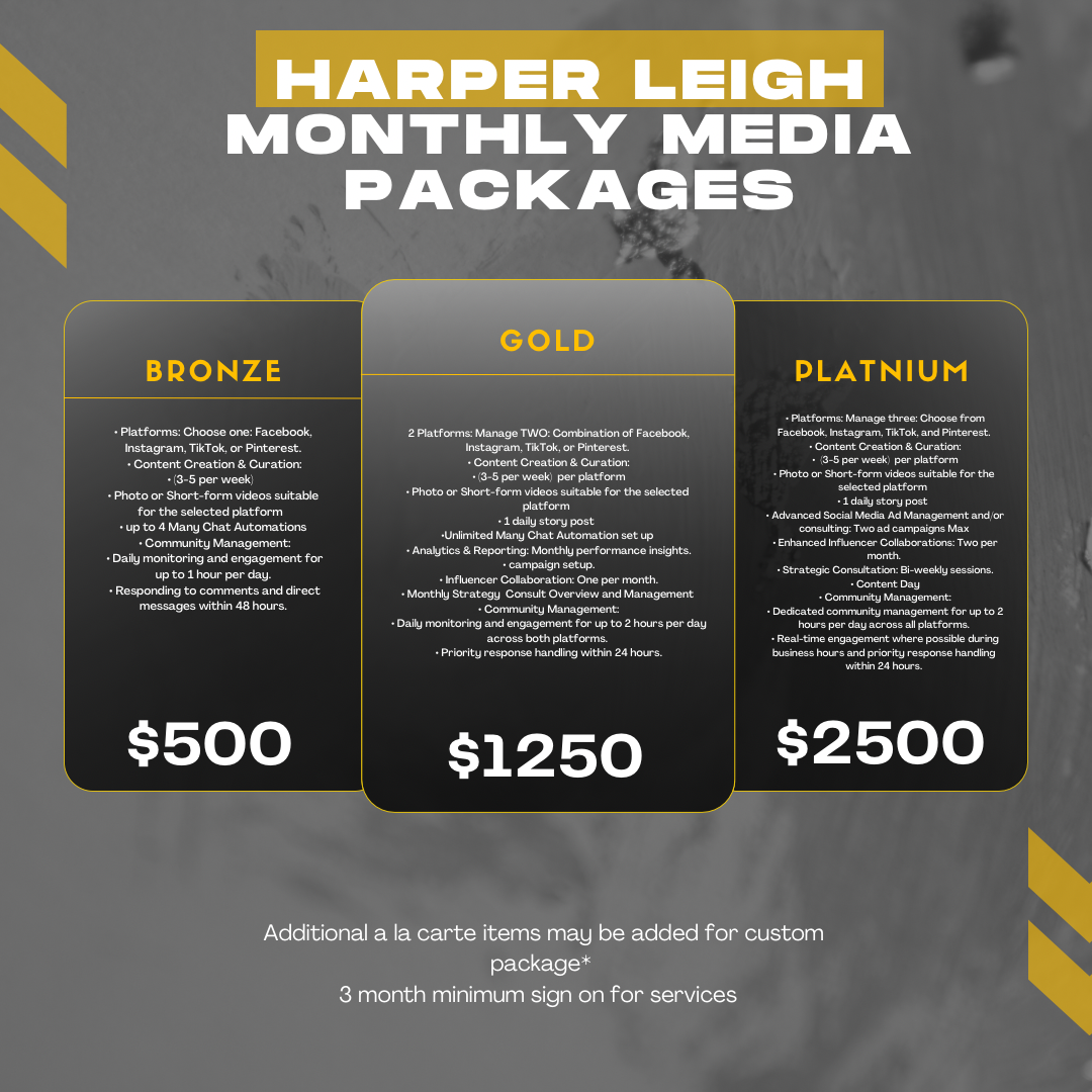 Harper Leigh Monthly Media Packages